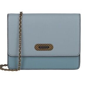 Two-toned Blue Bottega Veneta Wallet on a Chain